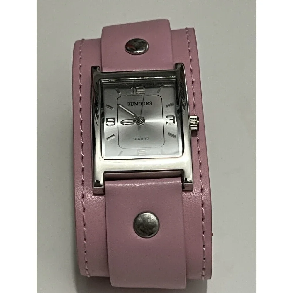 Quartz Watch Rumours‎ Genuine Leather Pink Stud Classy Bracelet